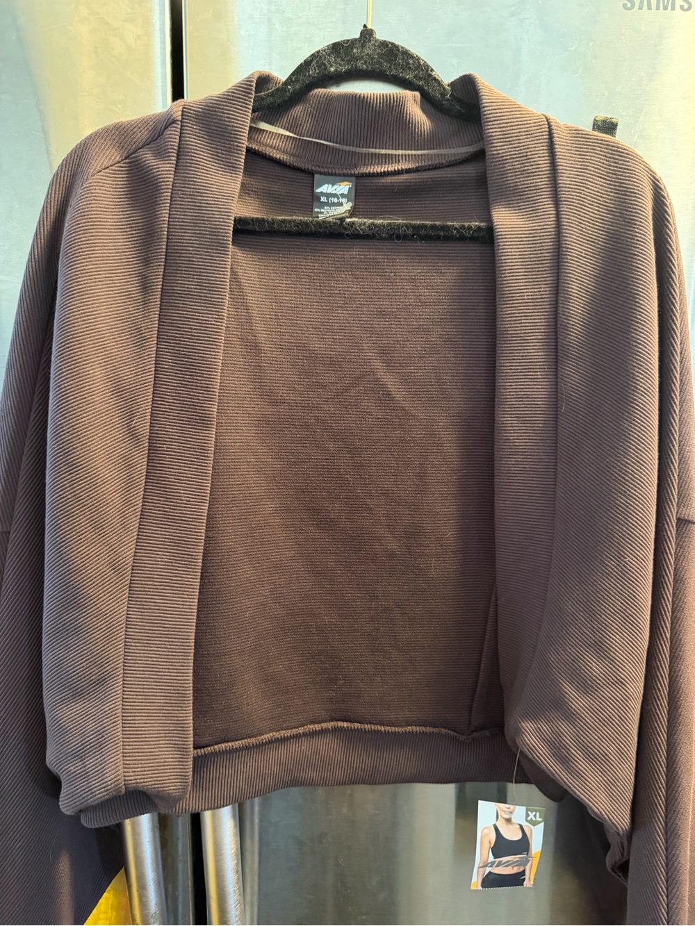 Avia Women's Open-Front Ribbed Cardigan in Brown